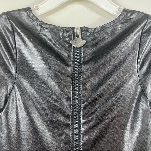 Appaman Girls 4T Black Faux Leather Sparkle Dress Short Sleeve Party Whimsigoth - Picture 6 of 11